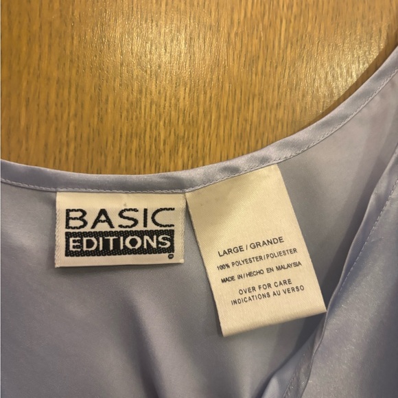 Basic Editions Light Blue Satin Chemise - Picture 5 of 5